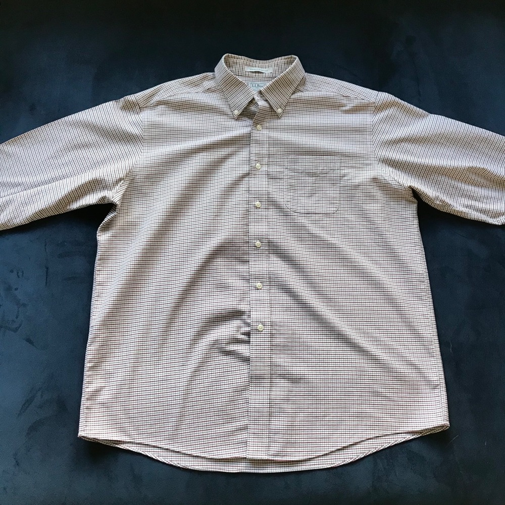 L.L. Bean Tattersall Cotton Button Down‎ Shirt